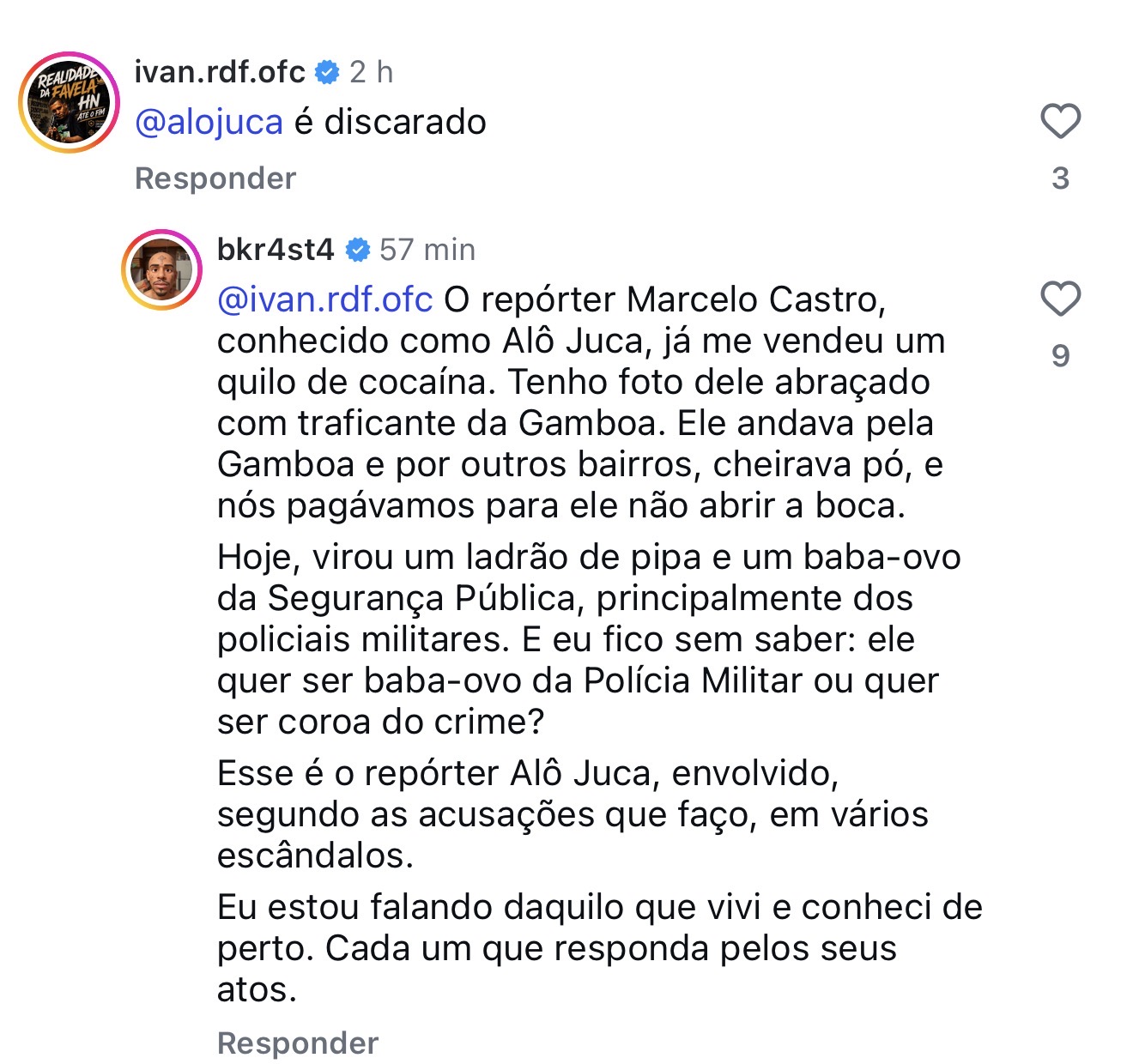 Bk Rasta acusa repórter Marcelo Castro nas redes sociais e relembra antigo embate