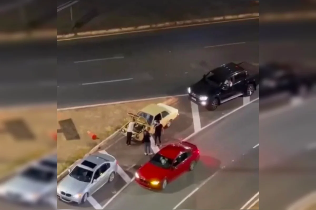 Motoristas fazem drift em balão de Águas Claras e incomodam moradores.